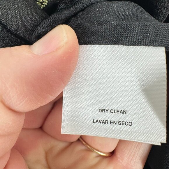 Jones Studio Size 16 Black Boatneck Dress Pink Embroidered Floral Scalloped Hem - Picture 6 of 11